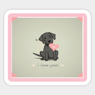 labrador puppy illustration Sticker